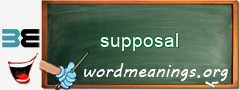WordMeaning blackboard for supposal